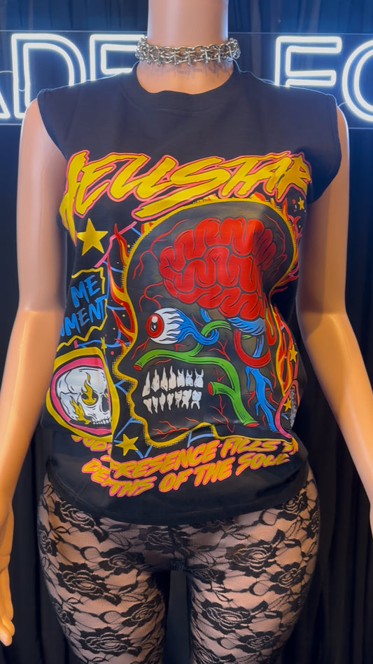 Oversized Maniac Tank (Black and White)